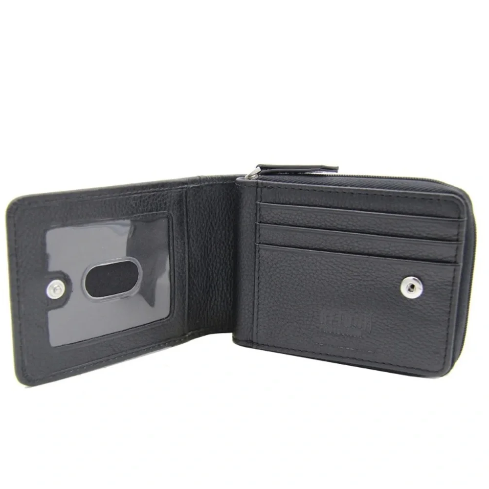 George Men's Wallet Genuine Leather Credit Card Holder RFID Blocking Zip Around.
